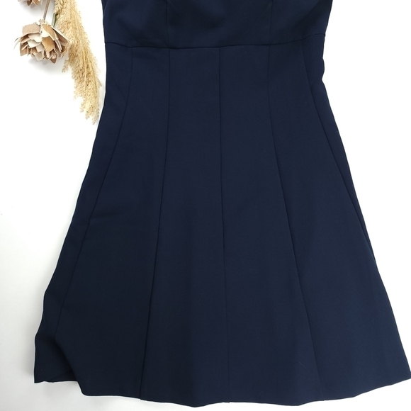 Loft  Blue Grey Color Block Dress Sz 4 - Picture 6 of 8